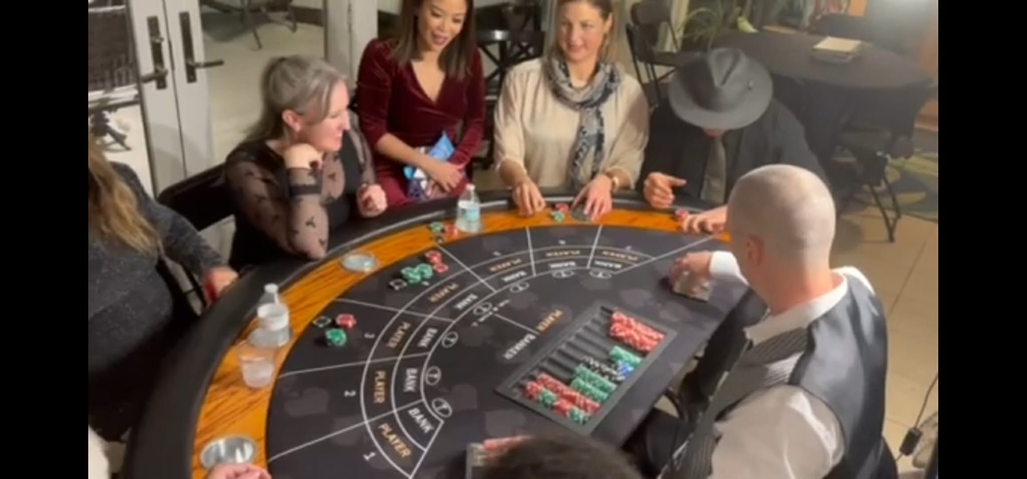 Baccarat Table Rentals setup