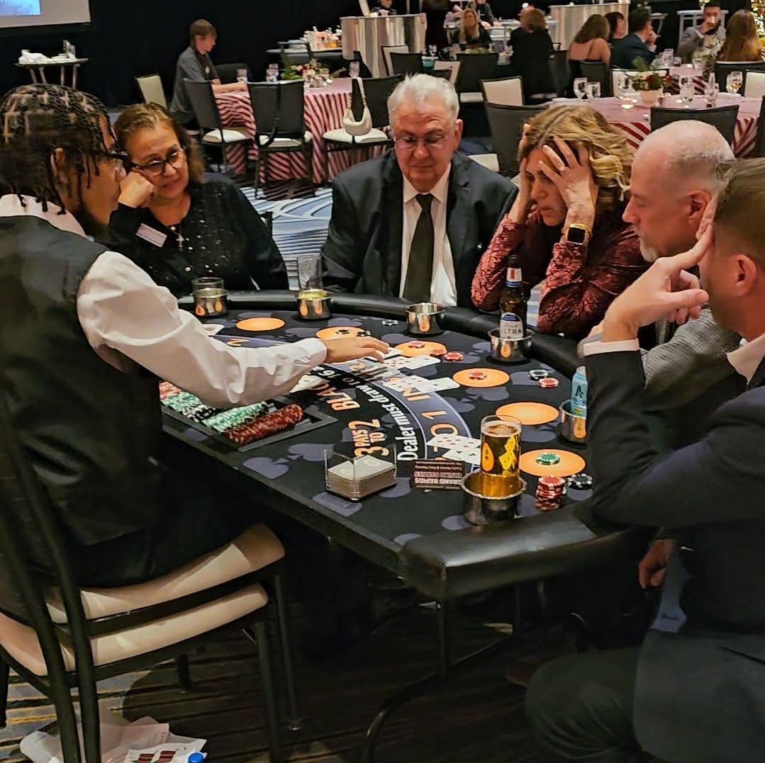 Blackjack Table Rentals setup