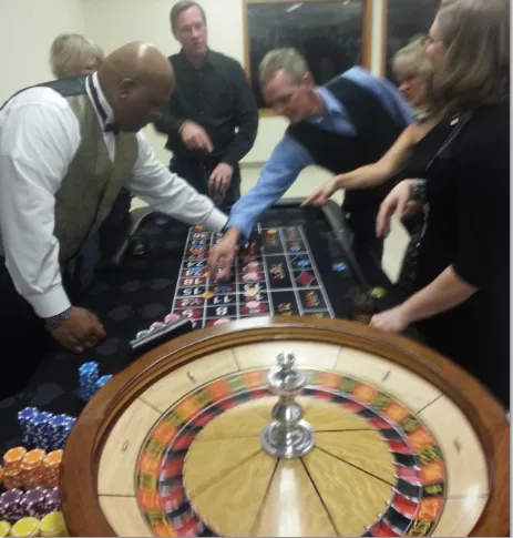 Roulette Table Rentals dealers in action